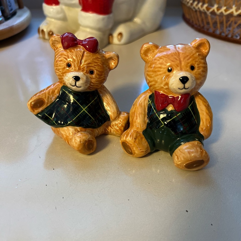 🎄Set of 5 XmasDecorations: Salt n Pepper Shakers,Santa, Reindeer,Ty Gnome